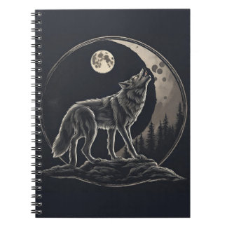 Caderno Espiral Notebook espiritual do Crescente do Lobo