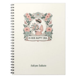 Caderno Espiral Notebook estético Floral Vintage na minha era