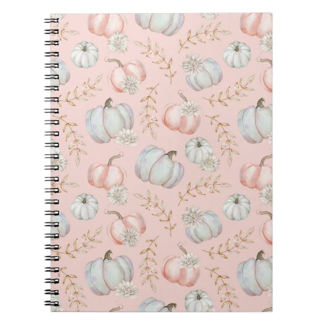 Caderno Espiral Notebook Estilado com Coquete de Queda Rosa (Frente)
