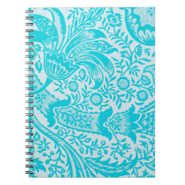 Caderno Espiral Notebook Estilo Vintage Aqua Turquoise Espiral
