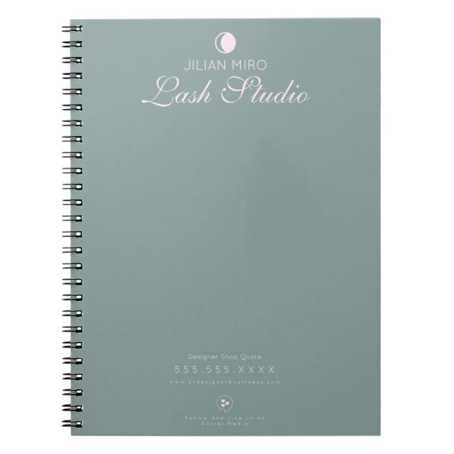 Caderno Espiral Notebook Eyelash Studio de Beleza Salônica Moderna (Frente)