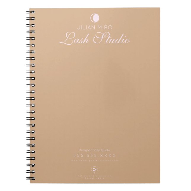 Caderno Espiral Notebook Eyelash Studio de Beleza Salônica Moderna (Frente)
