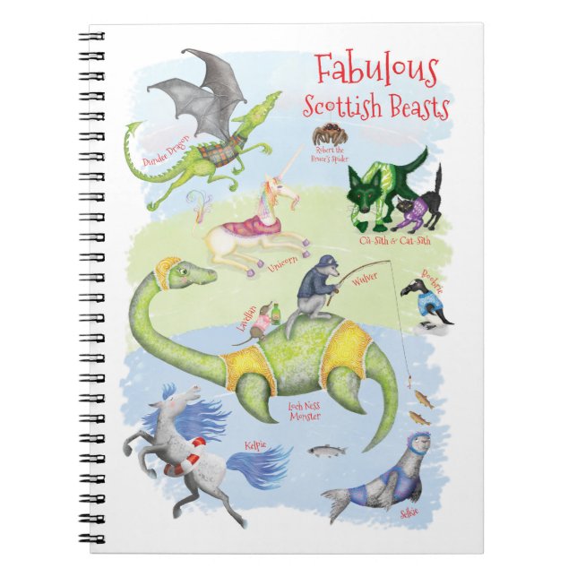 Caderno Espiral Notebook Fabuloso da Scottish Beasts (Frente)