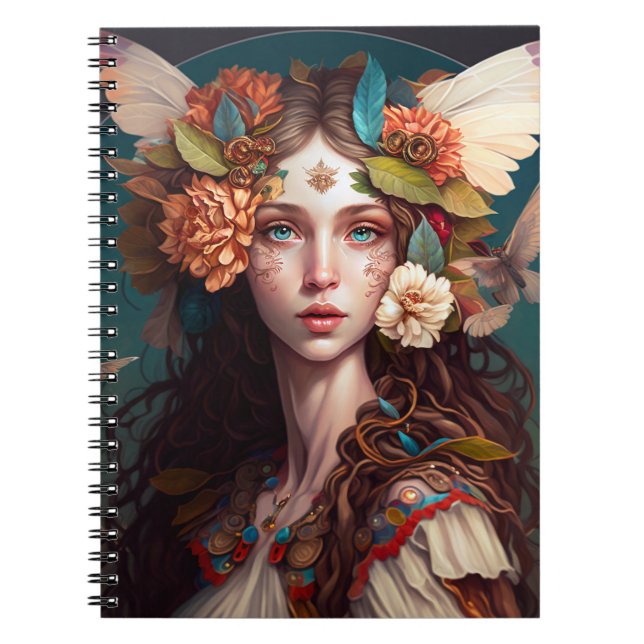 Caderno Espiral Notebook Fairy Girl Fantasy Art (Frente)