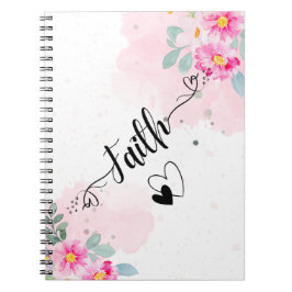 Caderno Espiral Notebook Faith & Hearts Floral