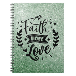 Caderno Espiral Notebook Faith Hope Love