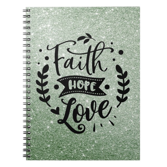 Caderno Espiral Notebook Faith Hope Love (Frente)