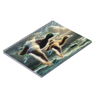 Caderno Espiral Notebook Fantasy Flying Mallard Ducks