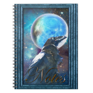 Caderno Espiral Notebook Fantasy Raven & Moon Inspirational Art