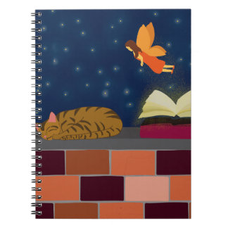 Caderno Espiral Notebook Fantasy Spiral - Fada, Livro e Gato