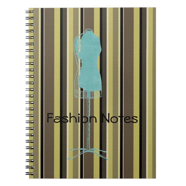 Caderno Espiral Notebook Fashion Notes Dress Mannequin (Frente)