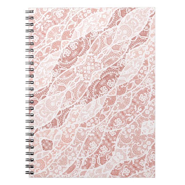 Caderno Espiral Notebook Faux White Lace Fishnet (Frente)
