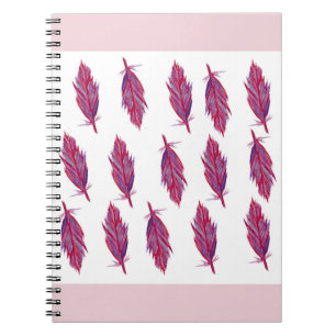 Caderno Espiral Notebook Feather Watercolor Photo (80 Páginas B&W)