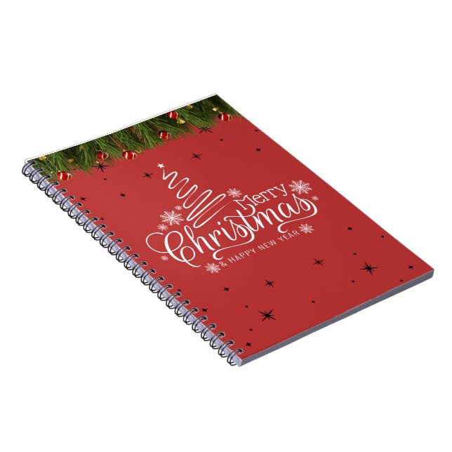 Caderno Espiral Notebook Feliz Natal e Espiral de Ano Novo (Lado Direito)