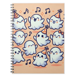 Caderno Espiral notebook "festa de dança fantasma"