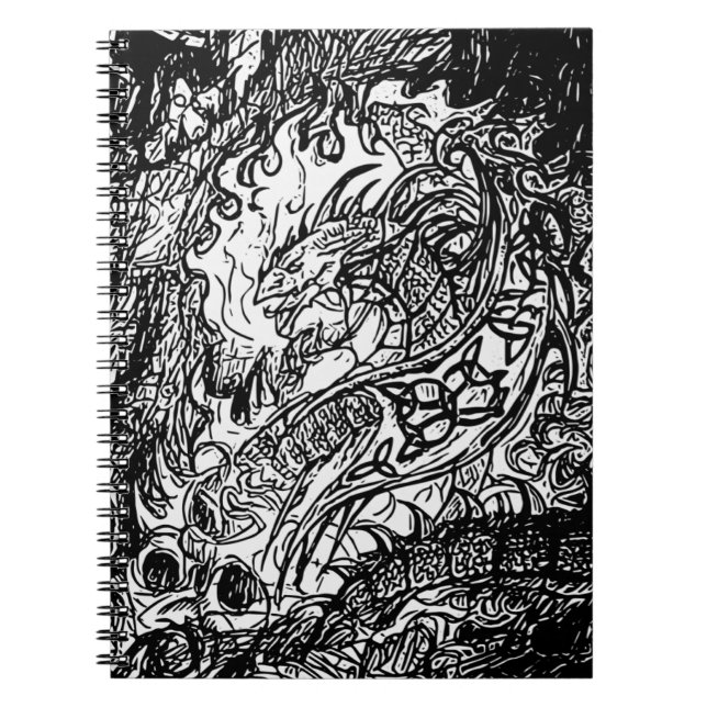Caderno Espiral Notebook Fierce Dragon Sketch (Frente)