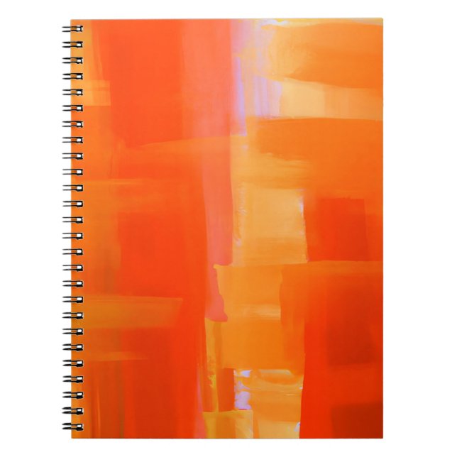 Caderno Espiral Notebook Fiery Orange Red Abstrato Energy (Frente)