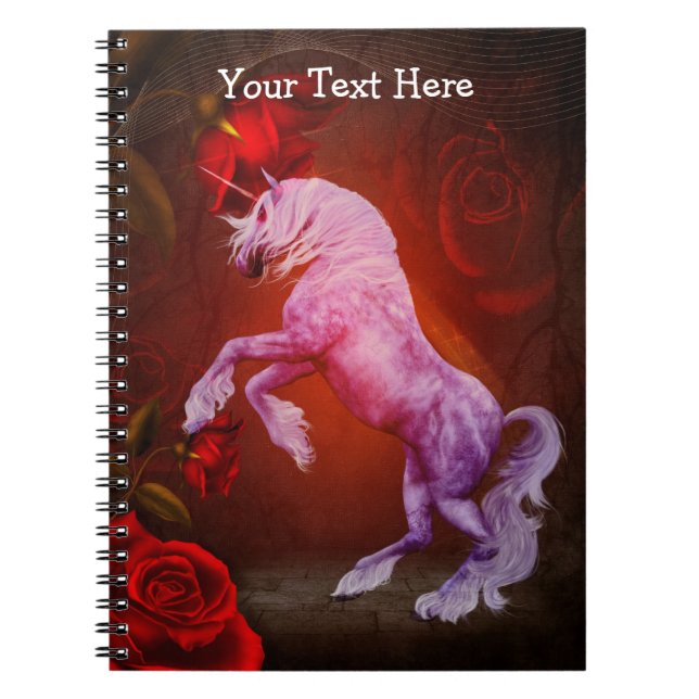 Caderno Espiral Notebook Fiery Unicorn Fantasy Horse (Frente)