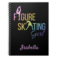 Notebook Figura patinando menina arco-íris rosa