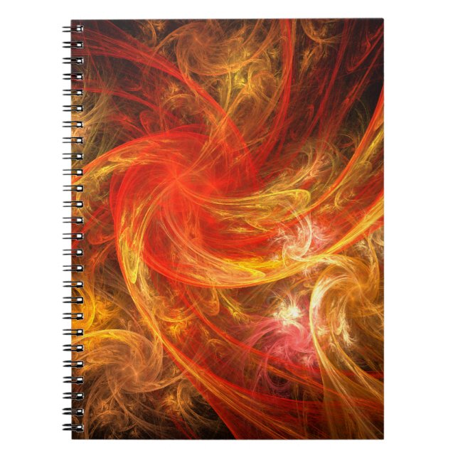 Caderno Espiral Notebook Firestorm Abstrato Art (Frente)