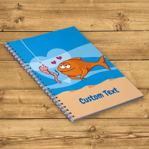 Caderno Espiral Notebook Fish and Bait in Love