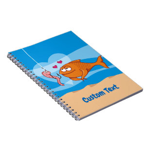 Caderno Espiral Notebook Fish and Bait in Love