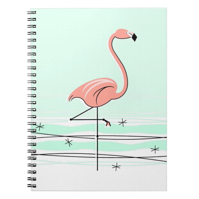 Caderno Espiral Notebook Flamingo Aqua (Frente)
