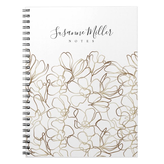 Caderno Espiral Notebook flexível de luxo com texto personalizado (Frente)