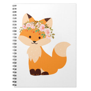 Caderno Espiral Notebook Flor Fox