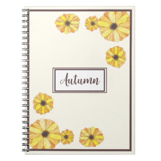 Caderno Espiral Notebook Floral Autumn Bright Watercolor