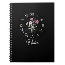 Notebook Floral & Black Book Time