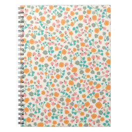 Caderno Espiral Notebook floral coral