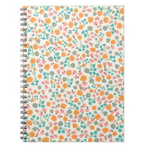 Caderno Espiral Notebook floral coral