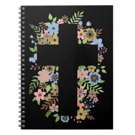 Caderno Espiral Notebook Floral Cross Spiral