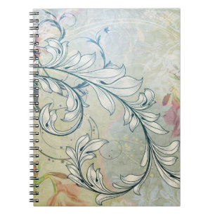 Caderno Espiral Notebook Floral Elegante