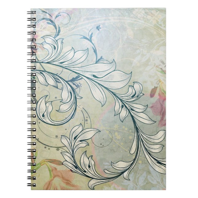 Caderno Espiral Notebook Floral Elegante (Frente)