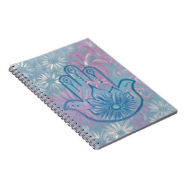 Caderno Espiral Notebook Floral Hamsa