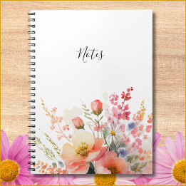 Caderno Espiral Notebook Floral Mínimo Simples Para Ela
