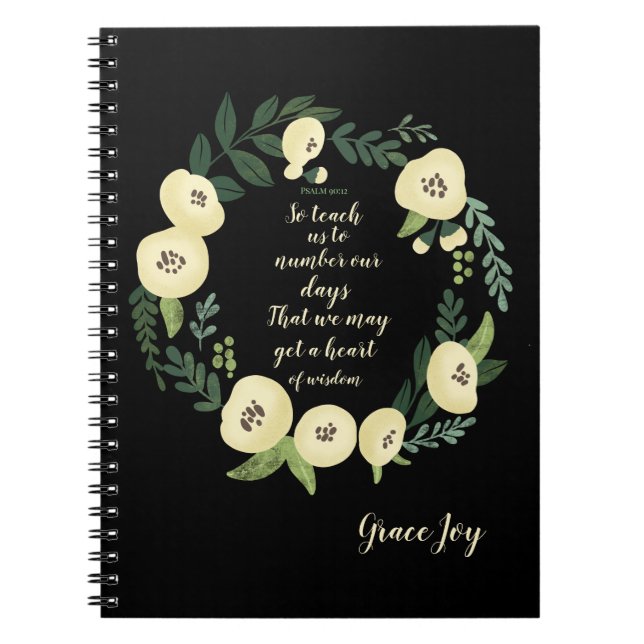Caderno Espiral Notebook Floral Moderno (Frente)