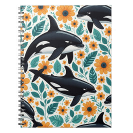 Caderno Espiral Notebook Floral orca Spiral