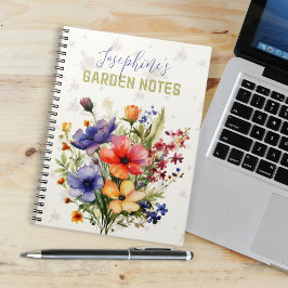 Caderno Espiral Notebook Floral para jardinagem personalizado
