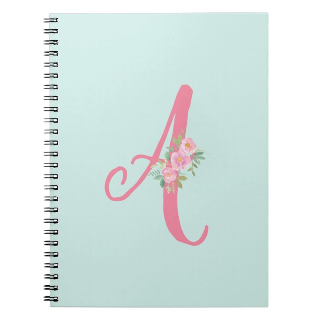 Caderno Espiral Notebook Floral Personalizado (Frente)