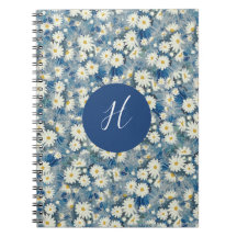 Notebook Floral Personalizado do Monograma Inicial