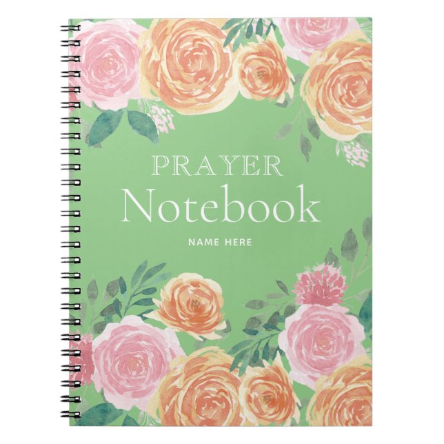 Caderno Espiral Notebook Floral Prayer (Frente)
