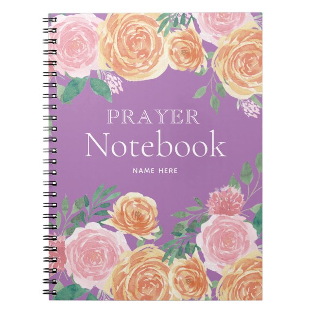 Caderno Espiral Notebook Floral Prayer (Frente)