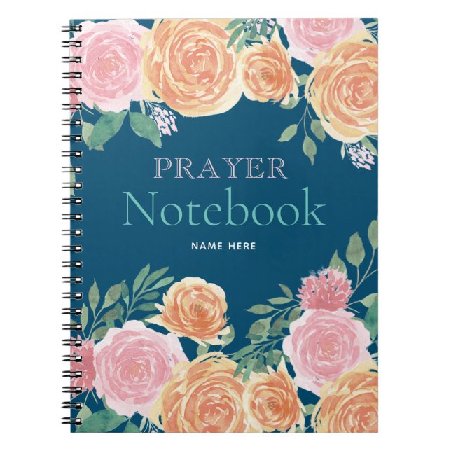 Caderno Espiral Notebook Floral Prayer (Frente)