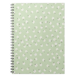 Caderno Espiral Notebook floral verde