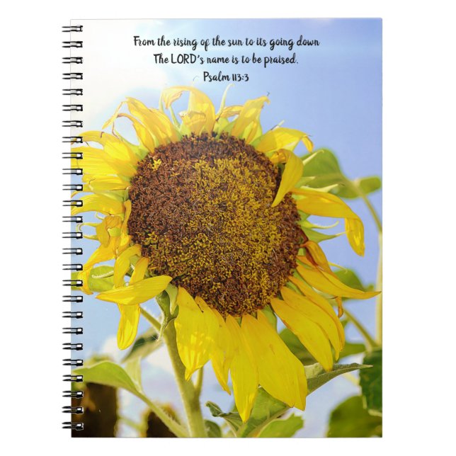 Caderno Espiral Notebook Flores de Fé Sun Sunflower (Frente)