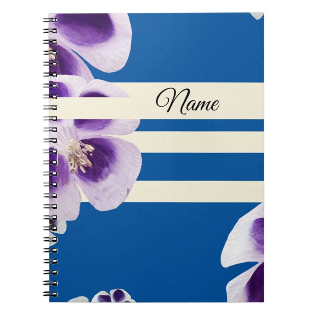 Caderno Espiral Notebook Flores e Linhas Espirais (Frente)