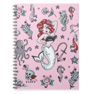 Caderno Espiral Notebook Fluff Molly Mermaid rosa